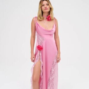 FOR LOVE & LEMONS Keaton Maxi Dress in Pink (size S) NWT